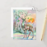 An Adorable Christmas Deer Postcard