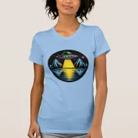 Retro UFO in the Mountains Reflecting in the Water T-Shirt