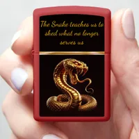 Golden snake symbolizes fortune in New Year 2025 Zippo Lighter