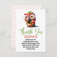 Magical Parrot Caricatures 1st Birthday Thank You Card