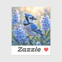 Pretty Blue Jay and Lilacs  Sticker