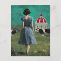 Sweet Building in the Surreal Dairy Pasture Postcard