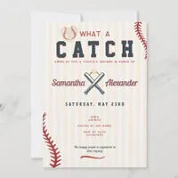 Baseball Couples Engagement Party Wedding Shower Invitation