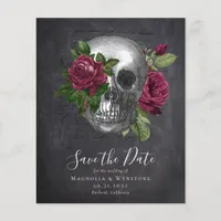 Chalkboard Skull Gothic Halloween Save the Date