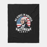 No Kings In America Since 1776 Funny Crown Fleece Blanket