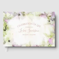 Almost Pink Hydrangea Flower Celebration of Life Foil Guest Book