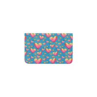 Multicolored Watercolor Hearts Card Wallet