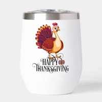 Cute Thanksgiving Turkey Thermal Wine Tumbler