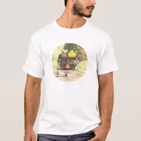 Horse Drawn Amish Buggy Grunge Round T-Shirt