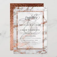 Copper and  Marble Wedding Bold Elegance Invitation