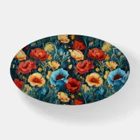 Beautiful Yellow Red Blue Flowers Botanical Print Paperweight