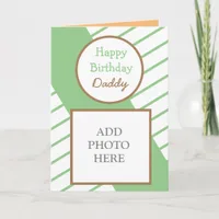 Modern Abstract Photo Card Happy Birthday Daddy