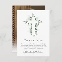 Sympathy Eucalyptus Photo Funeral Thank You Note 