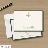 Simple Elegant Justice Scale Legal Note Card