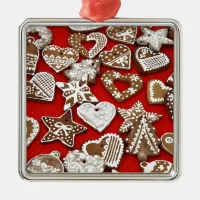 Christmas Gingerbread Cookies Metal Ornament