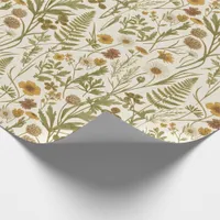 Meadowcore Botanical Illustrations Flowers Grasses Wrapping Paper