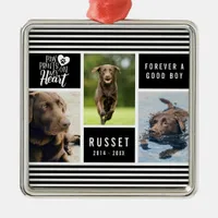 Dog Memorial Photo Collage Metal Ornament