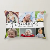 Grandkids Make Life Grand | 6 Photo Collage Accent Pillow