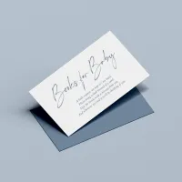 Dusty Blue Modern Handwritten Books for Baby Enclosure Card