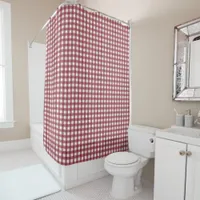 Red White Checkered Shower Curtain