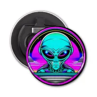 Extra Terrestrial Alien Flying a UFO Bottle Opener