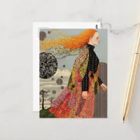 Beautiful Patchwork Dress Postcard