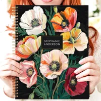 Bold Painted Poppy Floral Custom Name Planner