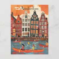 Travel to Amsterdam Postcard