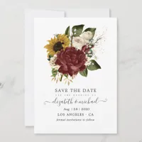 Rustic Autumn - Fall Floral Wedding Save The Date