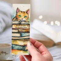 Orange Tabby Cat Perched Atop a Stack of Books Bookmarks