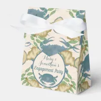 Crab Feast-Watercolor Blue Crabs, Engagement  Favor Boxes