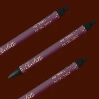 Burgundy rose gold birthday name age pen