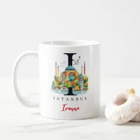 Istanbul Monogram Letter I Personalized Gift Coffee Mug