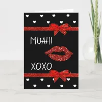 Happy Valentine's Day Card Red Lips Kiss Muah