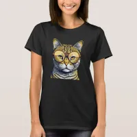 Cool Kitty Cat with Glasses T-Shirt