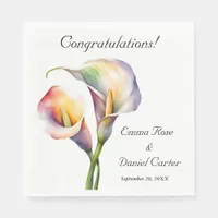 Elegant Watercolor Calla Lilies Romantic Floral Napkins
