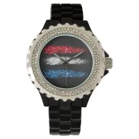 *~* USA .  Modern Simple Abstract American Flag Watch