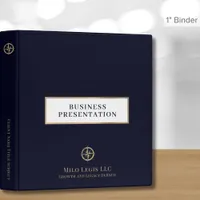 Navy Blue Gold Logo Presentation Binder