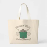 Works Well Under Pressure Slow Cooker Slogan Fun Large Tote Bag