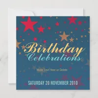 Stars Celebrations Party Birthday Invitation