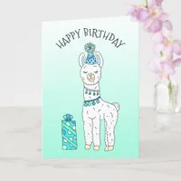 Cute Funny LLama Humor Happy Birthday Card