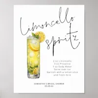Modern Limoncello Spritz Recipe Bridal Shower Sign