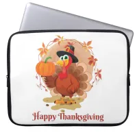 Happy Thanksgiving Typography  Laptop Sleeve