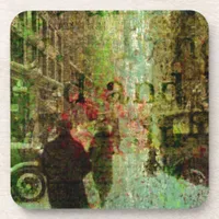 Vintage Kansas City Grunge Collage Beverage Coaster