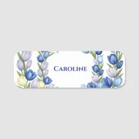 Serenity in Bloom Pastel Tulip Floral Home Decor Name Tag