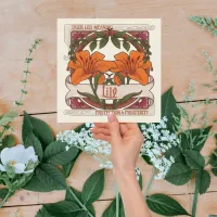 Tiger Lily- Flower Meaning Vintage-Style Orange Note Card