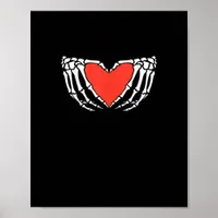 Skeleton Hands Forming Heart – Creepy Gothic Hallo Poster