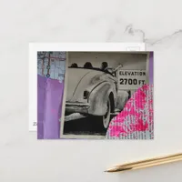 Travel Mixed Media Collage Postcard