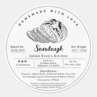 Modern Black & White Sourdough Cottage Law Label