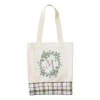 Floral Wreath Monogram Zazzle HEART Tote Bag